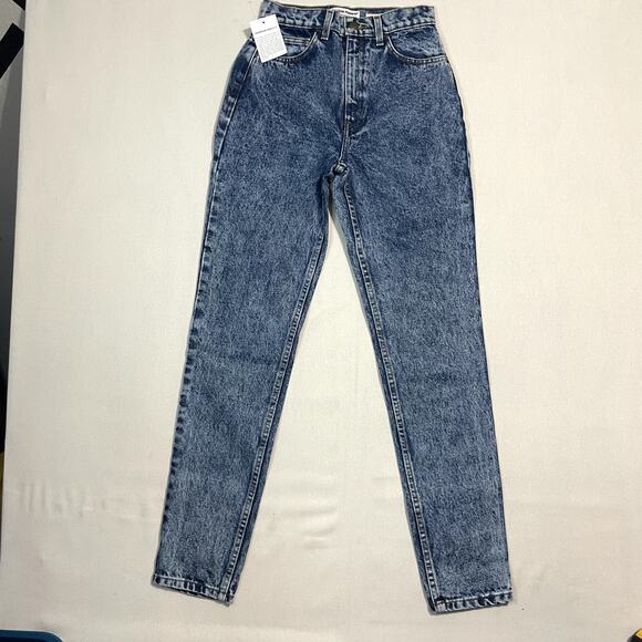 American Apparel Women's The High-Waist Jean Blue Denim Straight Leg -‎ Size 26 - Picture 2 of 9